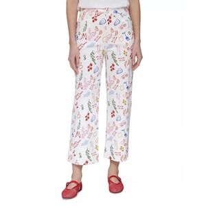 Bagatelle Dolce Vita Crop Wide Leg Pants Size 8 Multi Color Novelty Print